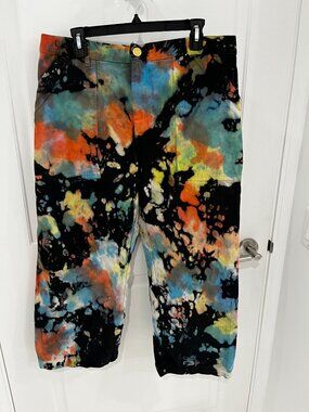 Big Bud Press Rainbow Waters Work Pants Tie Dye XL Petite Utility Boho